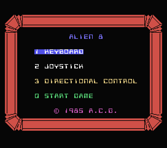 Alien 8 title screen for MSX